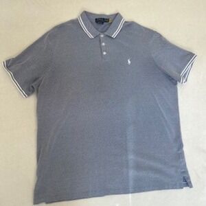 Polo Ralph Lauren Mens XXL TTG Classic Fit Stretch Mesh Blue Polo Shirt